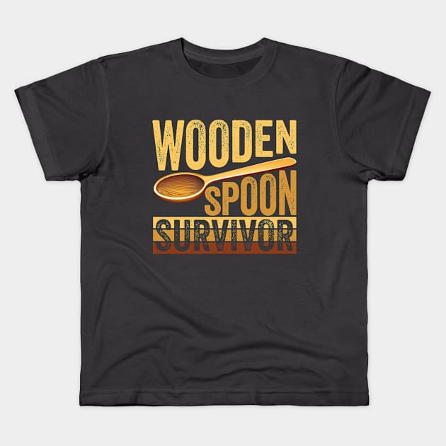 Wooden Spoon Survivor Kids T-Shirt by SIMPLYSTICKS